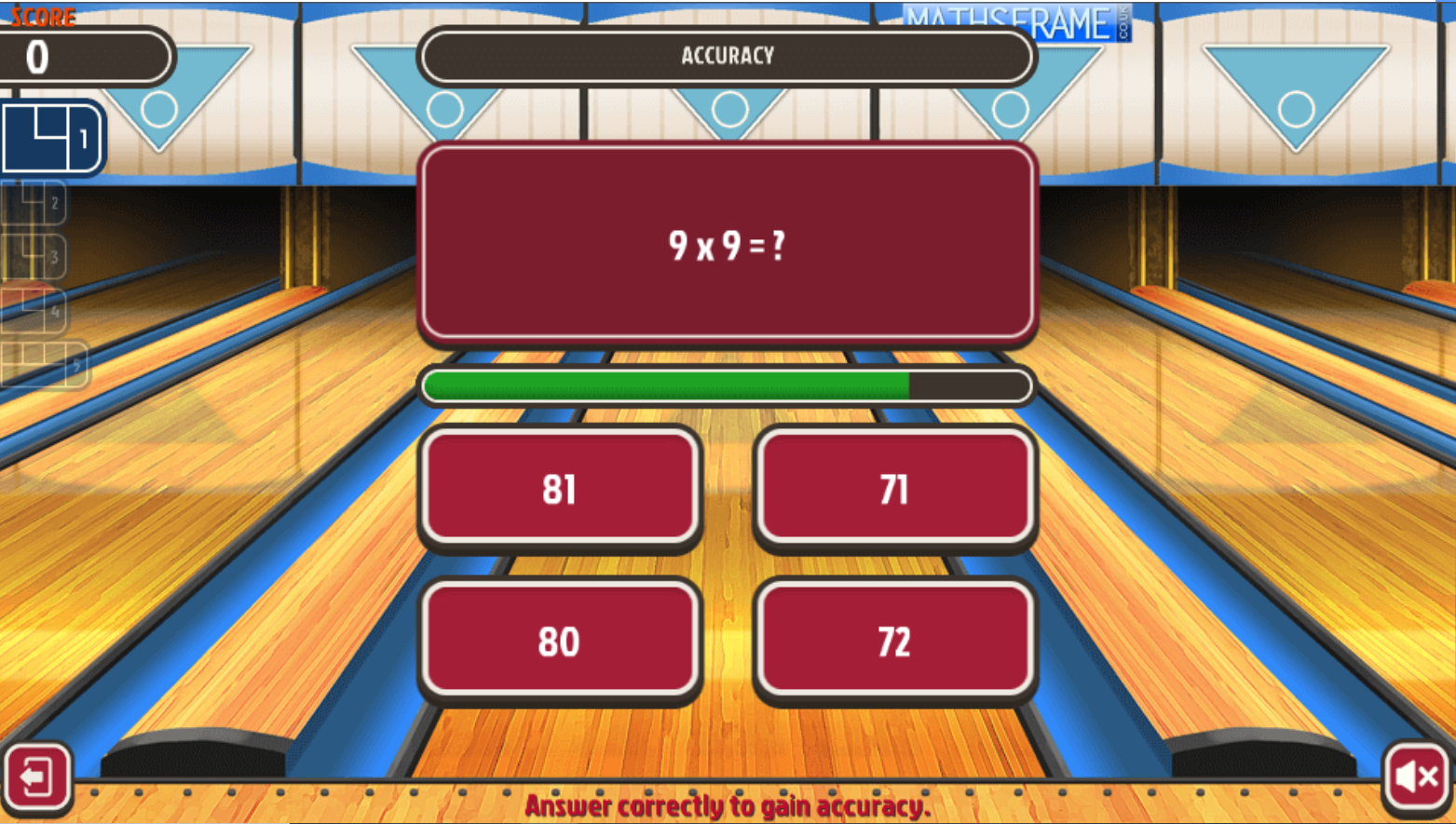 Emerald Education World Maths Day Super Maths Bowling Multiplication game