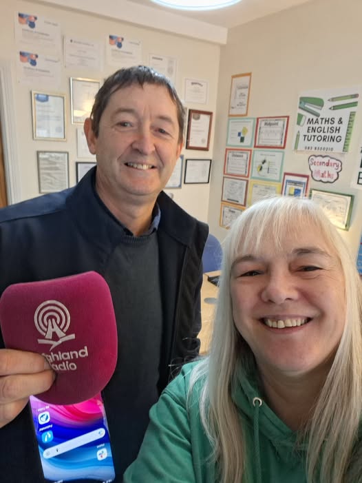 Elaine Lingard from Emerald Education and Chris Ashmore from Highland Radio