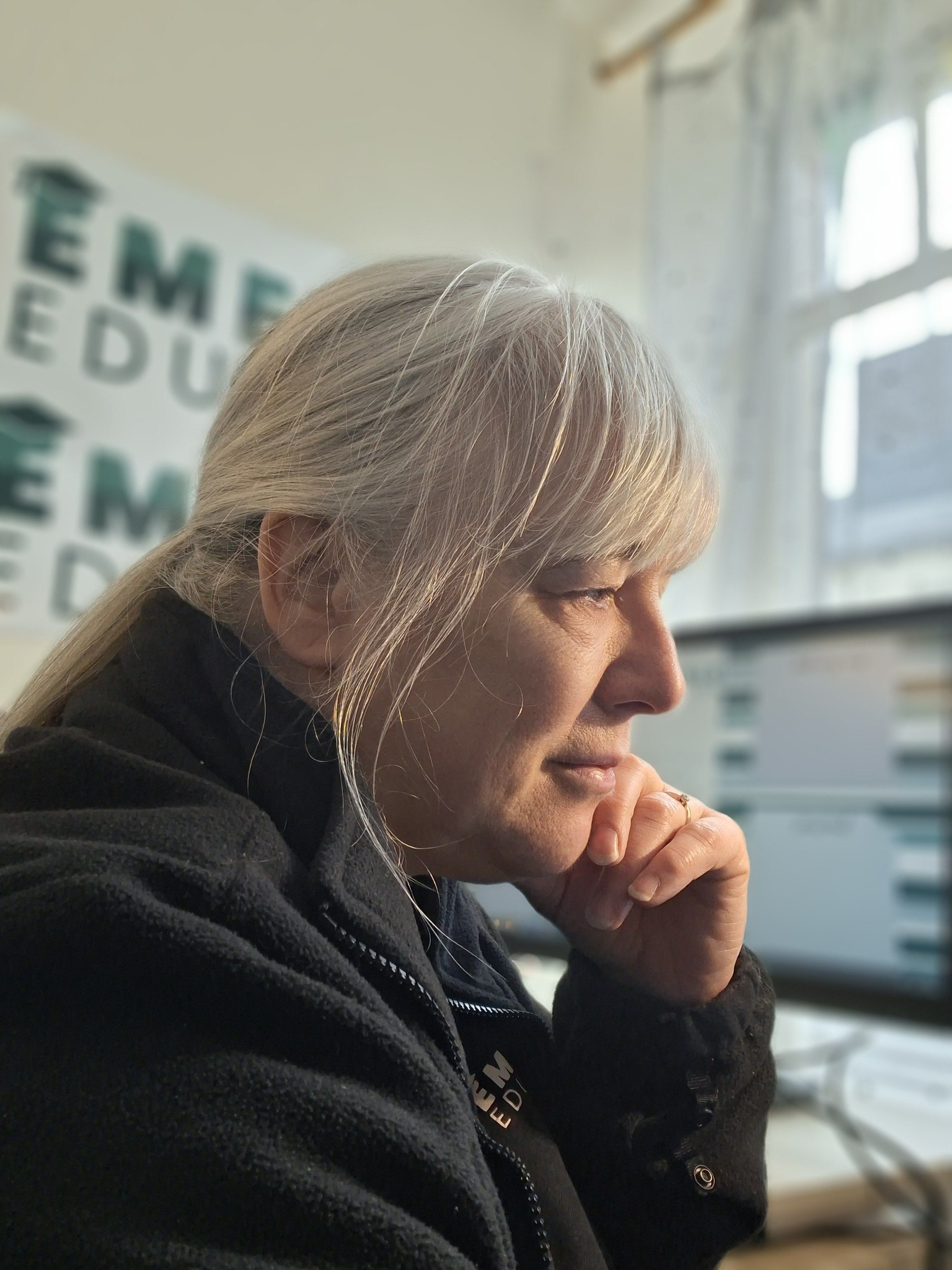 Elaine at the laptop in Emerald Education Centre