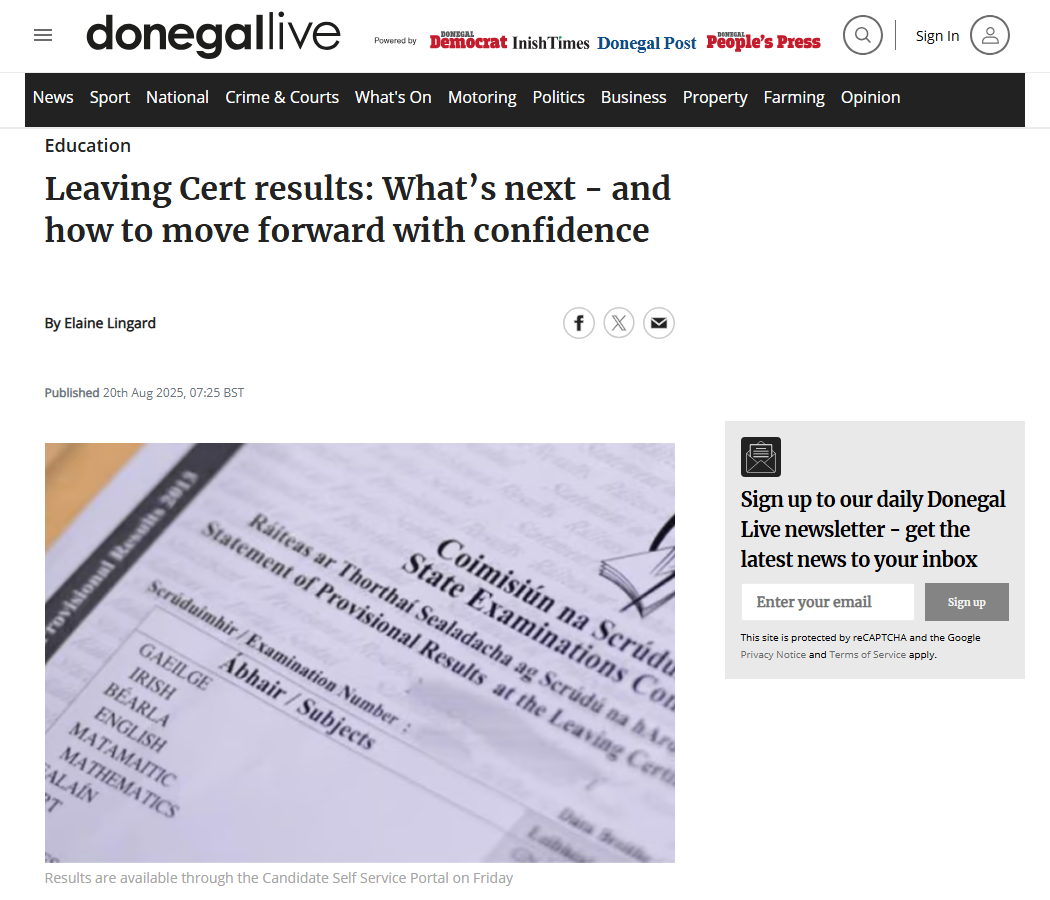 Leaving Certificate and next steps